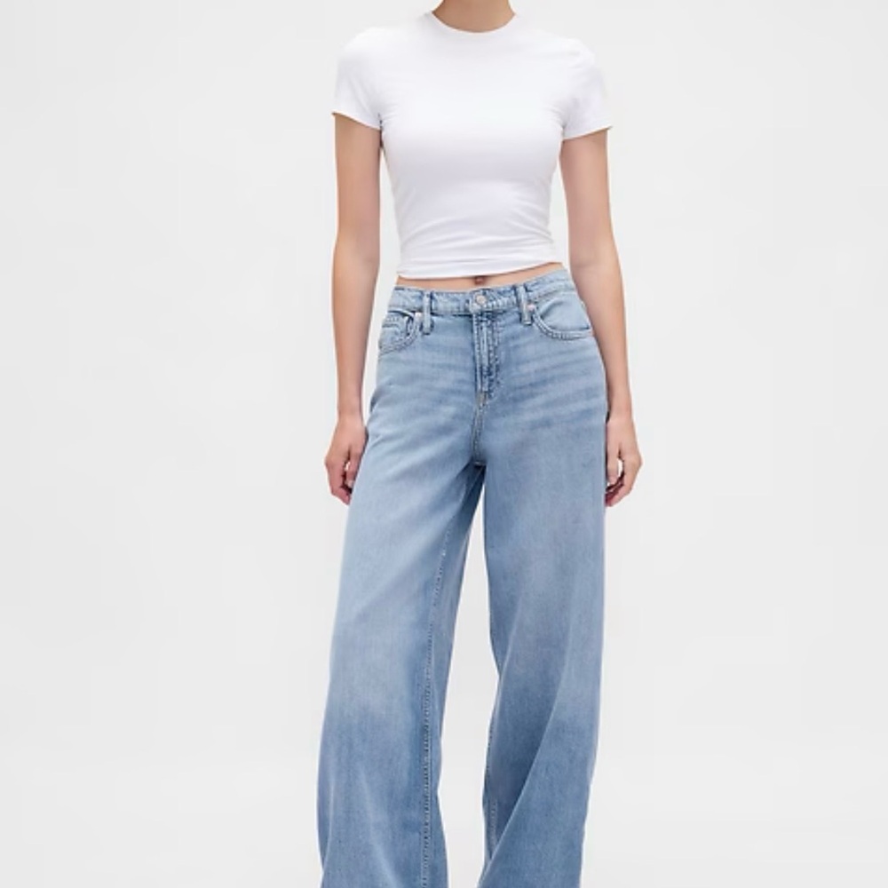 Gap Mid Rise UltraSoft Baggy Jeans 27P - Picture 3 of 4